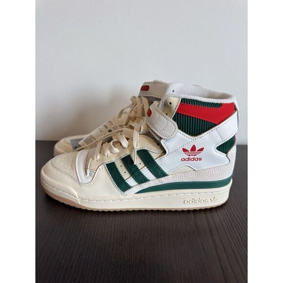 adidas Originals Men's Forum 84 High Sneakers GX9055 Cream White/Green/Red 8.5 - Picture 3 of 7